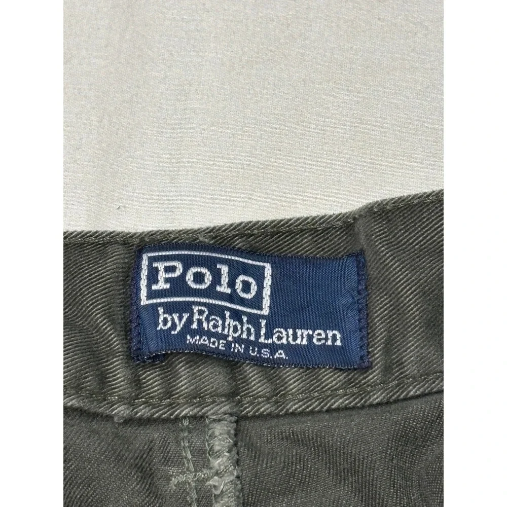 Vintage 90S Polo Ralph Lauren Chino Shorts Mens 38X9 Pleated Green Made in USA